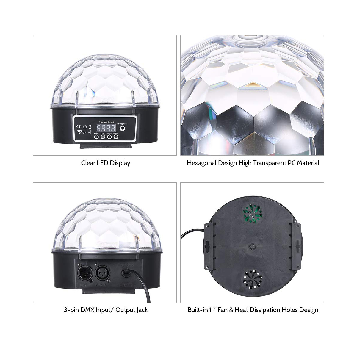 GLOBOSTAR® DISCOBALL 79602 Disco Μπάλα Φωτορυθμικό με RF Ασύρματο Χειριστήριο LED 20W 1000lm 180° AC 220-240V IP20 Πολύχρωμο RGB DMX512- Μ17 x Π17 x Υ15cm - 2 Χρόνια Εγγύηση - Image 6