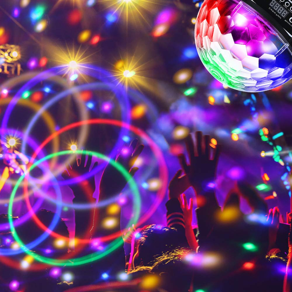 GLOBOSTAR® DISCOBALL 79602 Disco Μπάλα Φωτορυθμικό με RF Ασύρματο Χειριστήριο LED 20W 1000lm 180° AC 220-240V IP20 Πολύχρωμο RGB DMX512- Μ17 x Π17 x Υ15cm - 2 Χρόνια Εγγύηση - Image 8
