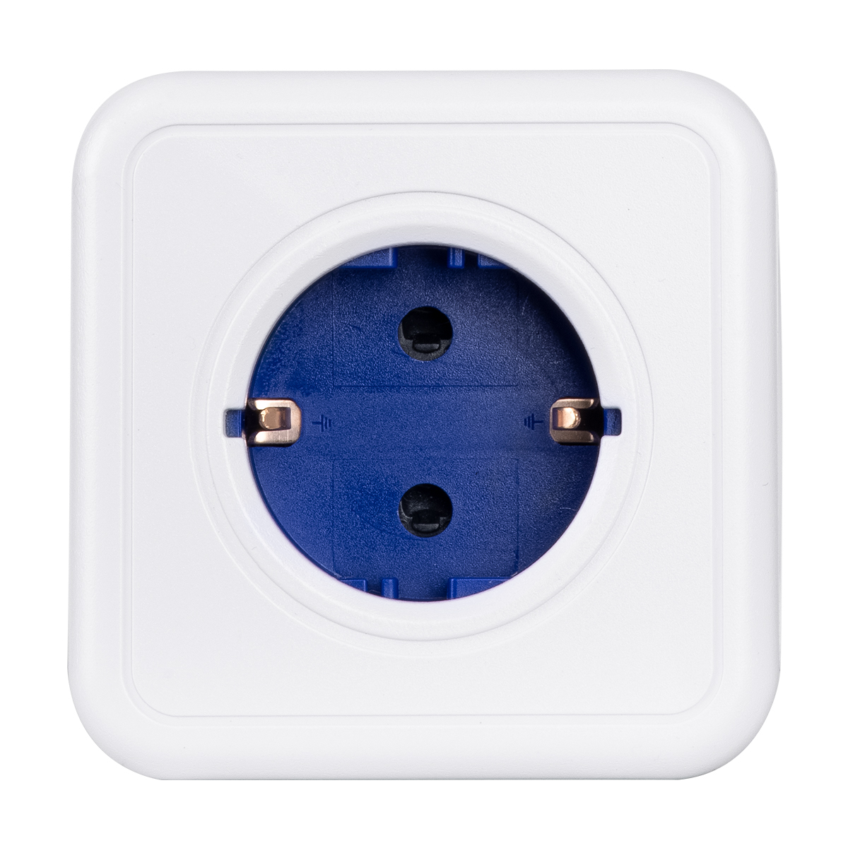 GLOBOSTAR® POWERCUBE 79629 Πολύπριζο 5 Θέσεων με 5 x EU Schuko Πρίζες Ασφαλείας Childproof AC 220-240V 3680W/16A Max Load IP20 - Λευκό & Μπλε - Μ7.5 x Π11.5 x Υ7.5cm - Image 8