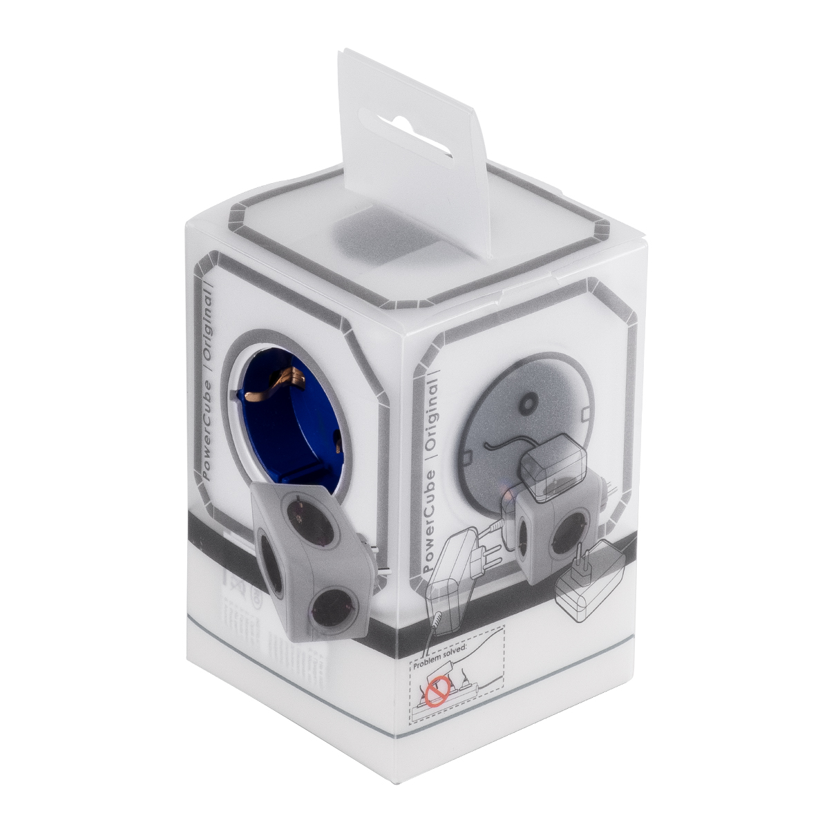 GLOBOSTAR® POWERCUBE 79629 Πολύπριζο 5 Θέσεων με 5 x EU Schuko Πρίζες Ασφαλείας Childproof AC 220-240V 3680W/16A Max Load IP20 - Λευκό & Μπλε - Μ7.5 x Π11.5 x Υ7.5cm - Image 10