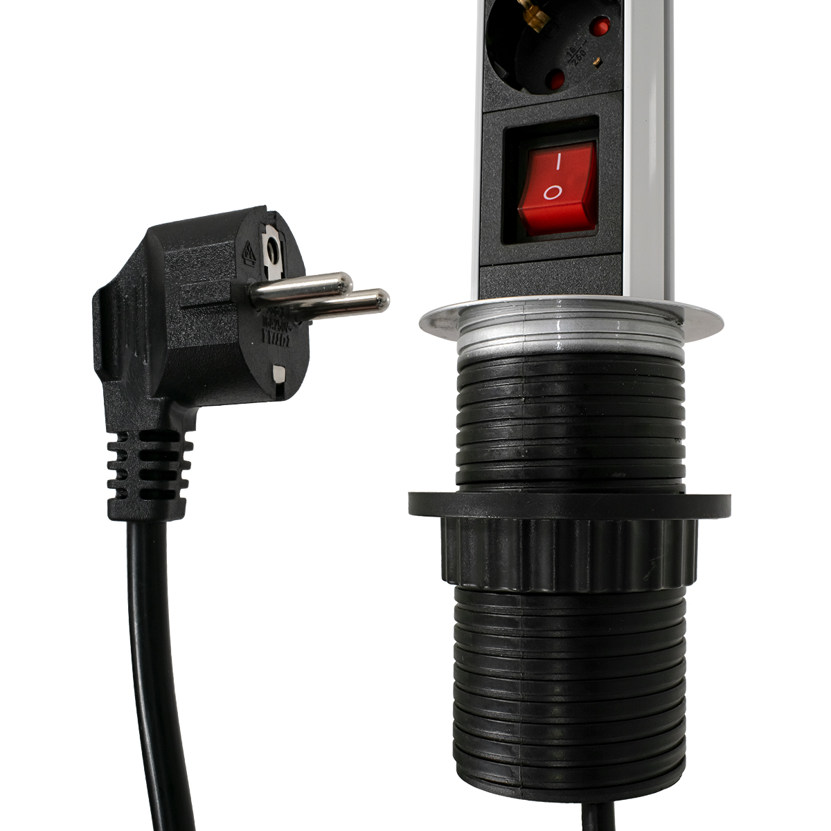 GloboStar® 79631 Χωνευτό Πτυσσόμενο Πολύμπριζο με 4 Πρίζες Ασφαλείας EU Σούκο AC 230V Max 4000W & 2 Εξόδους USB DC 5V Max 3A 18W & Ενσωματωμένο Διακόπτη Οn/Off - Image 8