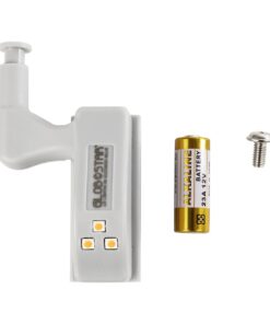 GloboStar® CLOSET 79641 Φωτιστικό Ντουλάπας LED για Μεντεσέ με Διακόπτη On/Off Κουμπωτό με Μπαταρία(Δεν συμπεριλαμβάνεται) – Θερμό Λευκό 2700K – Μ7 x Π4 x Υ2.5cm
