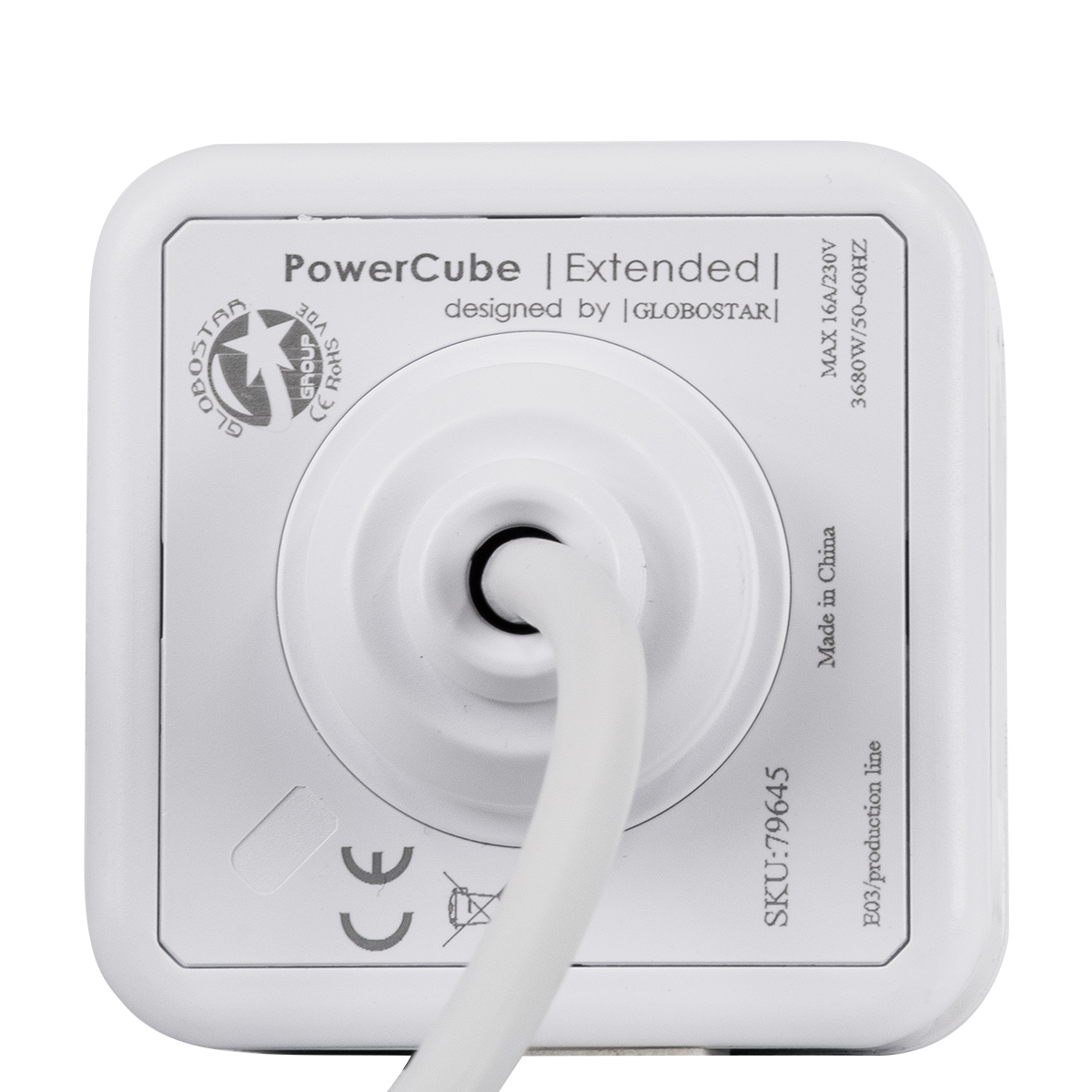 GloboStar® TRAVEL PowerCube PRO Certified 79645 Πολύπριζο 5 Θέσεων με 1.5m Kαλώδιο - 5 Πρίζες Ασφαλείας Childproof EU Schuko AC 220-240V Μ7.5 x Π11.5 x Υ7.5 - Λευκό με Κόκκινο - Max Load 3680W/16A - Image 9