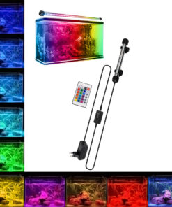 GloboStar® 79670 Φωτιστικό Ενυδρείου 18cm LED 2W 180° AC 230V Αδιάβροχο IP68 με Ασύρματο Χειριστήριο IR Πολύχρωμο RGB