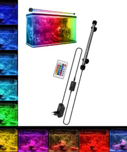 GloboStar® 79671 Φωτιστικό Ενυδρείου 28cm LED 5.8W 180° AC 230V Αδιάβροχο IP68 με Ασύρματο Χειριστήριο IR Πολύχρωμο RGB