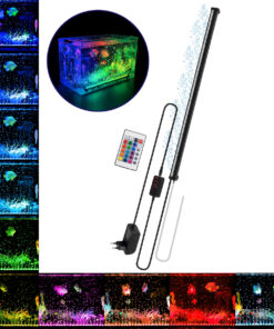 GLOBOSTAR® AQUARIUS 79677 Φωτιστικό Ενυδρείου με Οξυγονωτή & IR Ασύρματο Χειριστήριο LED 24W 1200lm 180° AC 220-240V Αδιάβροχο IP65 Πολύχρωμο RGB Dimmable - Sanan SMD Chip - Μαύρο - Μ67 x Π2.8 x Υ1.3cm - 2 Χρόνια Εγγύηση
