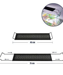 GLOBOSTAR® AQUARIUS 79679 Φωτιστικό Ενυδρείου με Ενσωματωμένο Χειριστήριο LED 16W 800lm 120° AC 220-240V Αδιάβροχο IP44 Πολύχρωμο RGBW Dimmable – Sanan SMD Chip – Μαύρο – Μ45 x Π11 x Υ3cm – 2 Χρόνια Εγγύηση