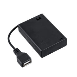 GLOBOSTAR® USBGARLAND 79791 Κουτί Τροφοδοσίας με USB & Διακόπτη On/Off για Γιρλάντες LED DC 5V με 3xAA Μπαταρίες IP44 - Μαύρο - Μ6.8 x Π4.8 x Υ1.8cm