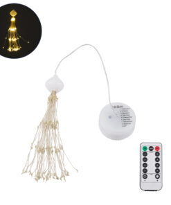 GloboStar® 79795 Διακοσμητική Γιρλάντα Μπαταρίας (3xAAA Δεν Περιλαμβάνονται) 200 LED 3 Watt και Ασύρματο Χειριστήριο 8 Προγραμμάτων Φωτισμού Dimmable Θερμό Λευκό 3000K