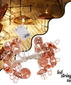 79808 Διακοσμητική Γιρλάντα Bronze Lamp 3 Μέτρα με Διακόπτη On/Off - 20 LED 2W με Μπαταρίες 3xAA & Διάφανο Καλώδιο IP20 Θερμό Λευκό 2700K Μ3m