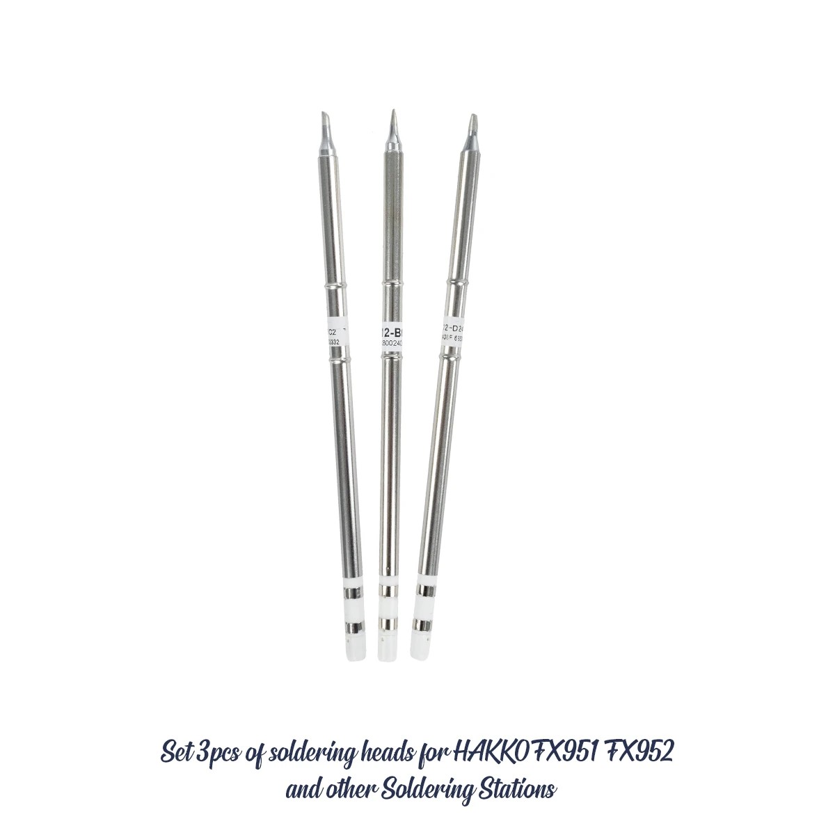 GloboStar® 79949 Drillpro T12 ΣΕΤ 3 Κεφαλών για Κολλητήρι - Σταθμού Συγκόλλησης Συμβατές με Μοντέλα HAKKO FX951 & FX952 και για Άλλα Μοντέλα