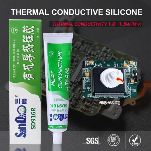 GLOBOSTAR® SILICONE-SD933 79959 Σωληνάριο Μονοσυστατικής Θερμοαγώγιμης & Στεγανοποιητικής Πάστας Σιλικόνης RTV 150ml - Αντοχή σε Θερμοκρασίες -50°C έως +250°C - Διάφανη - Μ18 x Π5 x Υ2cm - Image 6