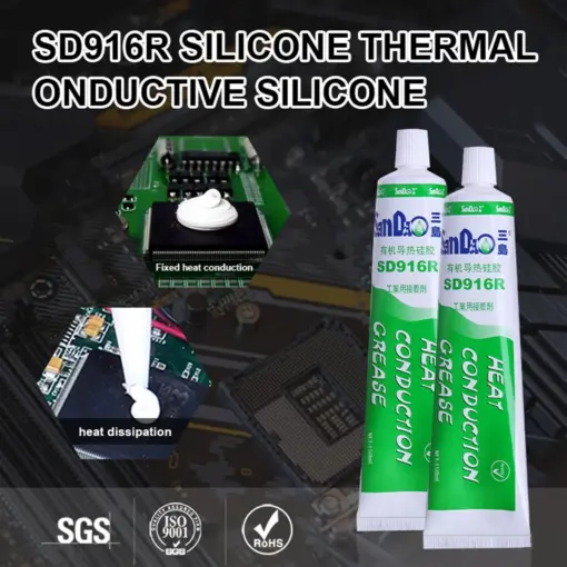 GLOBOSTAR® SILICONE-SD933 79959 Σωληνάριο Μονοσυστατικής Θερμοαγώγιμης & Στεγανοποιητικής Πάστας Σιλικόνης RTV 150ml - Αντοχή σε Θερμοκρασίες -50°C έως +250°C - Διάφανη - Μ18 x Π5 x Υ2cm - Image 7