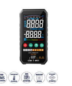 GLOBOSTAR® DIGIMETRIC 79976 Ψηφιακό ΠολύμετροTrue RMS AI με Μετρητή Τάσης Volt AC & DC, Θερμοκρασίας, Ampere, Καπασιτόμετρο, Ohm & Οπίσθιος Φακός - CATIII 600V Max 1000VDC/750VAC - Μ14.2 x Π7 x Υ2cm - 2 Χρόνια Εγγύηση