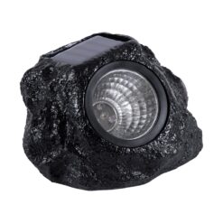 GLOBOSTAR® ROCHLIGHT 71509 Διακοσμητικό Φωτιστικό Κήπου LED 1W 40lm 120° DC 5V με Φωτοβολταϊκό Panel 5V 0.1W & Επαναφορτιζόμενη Μπαταρία Li-ion 3.2V 600mAh Αδιάβροχο IP65 Θερμό Λευκό 2700K - Μ15 x Π12 x Υ10cm - 2 Χρόνια Εγγύηση