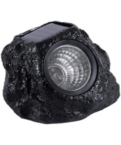 GLOBOSTAR® ROCHLIGHT 71509 Διακοσμητικό Φωτιστικό Κήπου LED 1W 40lm 120° DC 5V με Φωτοβολταϊκό Panel 5V 0.1W & Επαναφορτιζόμενη Μπαταρία Li-ion 3.2V 600mAh Αδιάβροχο IP65 Θερμό Λευκό 2700K - Μ15 x Π12 x Υ10cm - 2 Χρόνια Εγγύηση