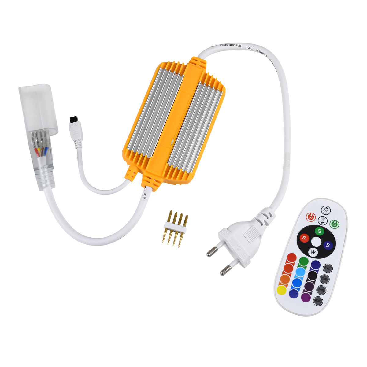 GLOBOSTAR® NEOVALE-B 70625 Dimmer / Controller με IR Ασύρματο Χειριστήριο 6A 1380W AC 220-240V σε DC 220-240V για έως 100 Μέτρα Neon Flex LED Αδιάβροχο IP65 Dimmable - Ασημί & Πορτοκαλί - Μ50 x 6 x Υ1.5cm - 2 Χρόνια Εγγύηση - Image 2