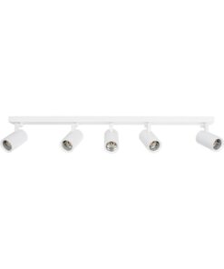 kelvo® SPOTA KLV-101-0143 Κινούμενο Φωτιστικό Σποτ Οροφής για 5 Λάμπες MR16 με Ντουί GU10 AC 220-240V IP20 – Λευκό Ματ – Μ79.5 x Π6.3 x Υ14cm