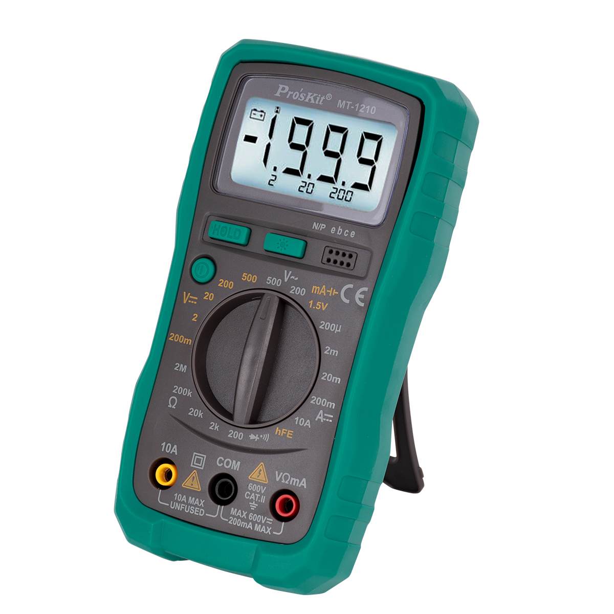GloboStar® 79982 Ψηφιακό Πολύμετρο Proskit MT-1210 με Θήκη Προστασίας - Οθόνη 3 ½ - Buzzer και Βοηθητικό Φωτισμό - Image 2