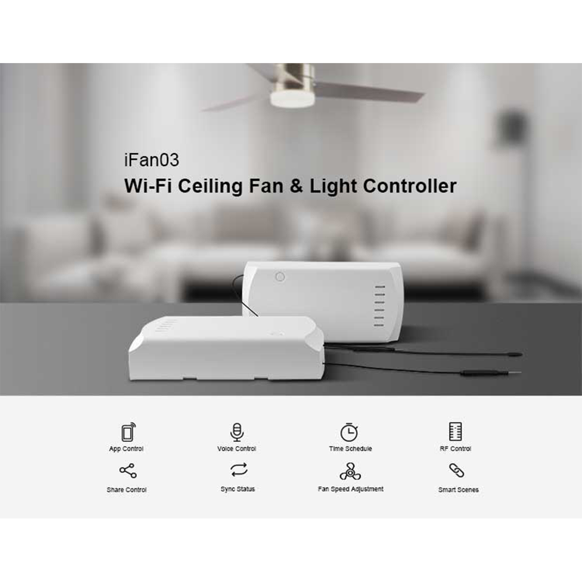 GloboStar® 80012 SONOFF iFan03-R2 - Wi-Fi Smart Switch Ceiling Fan & Light Controller - Image 8
