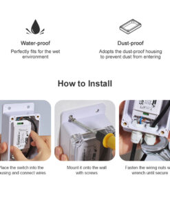 GloboStar® 80041 SONOFF IP66-CASE-R2 – BOX Case for SONOFF Smart Switches Waterproof IP66