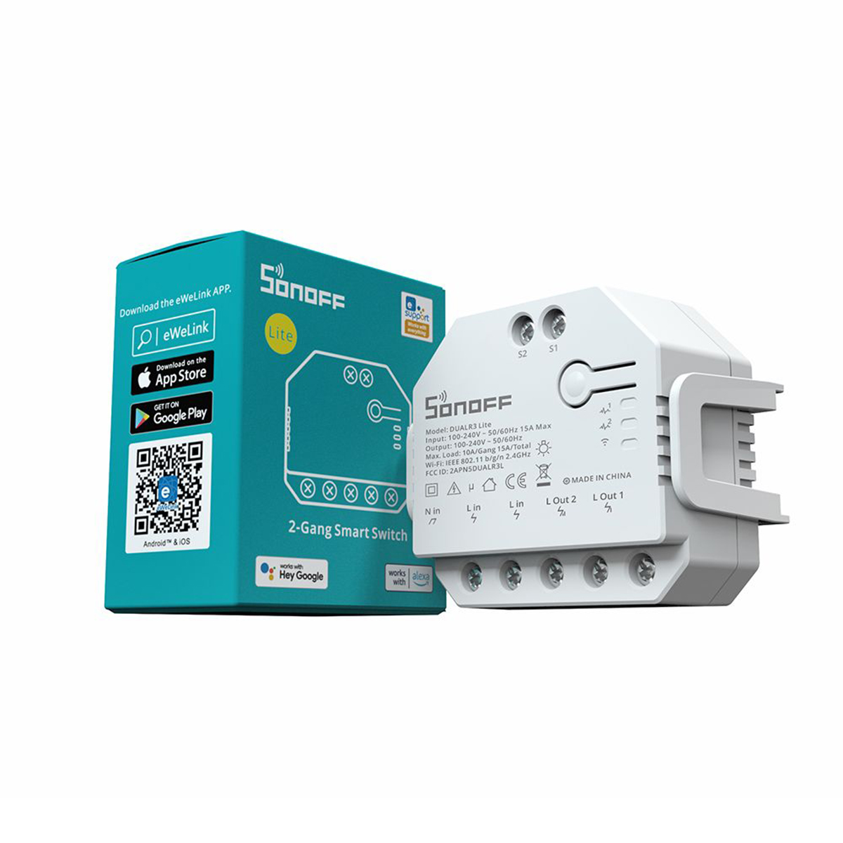 GloboStar® 80062 SONOFF DUALR3 Lite - Wi-Fi Smart Dual Relay Two Way Power Metering - Smart Switch - Image 5