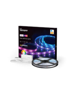 GloboStar® 80099 SONOFF L3-5M-PRO RGBIC Digital IC RGB Smart LED Strip Light WiFi 2.4GHz 90 SMD/M 5050 5m Roll & Power Adapter DC 5V Max 10W
