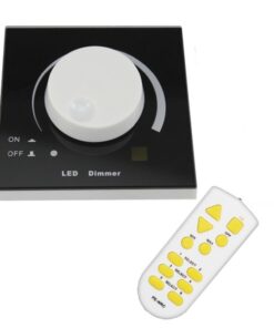 Ασύρματο LED Dimmer Τοίχου Μαύρο 220v (200w) Trailing Edge GloboStar 50050