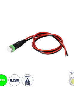 GloboStar® SMD-LED 81486 Υψηλής Ισχύος SMD LED 0.12W 15lm DC 12V - Φ0.7 x Υ2.3cm - Πράσινο - Dimmable - 2 Χρόνια Εγγύηση