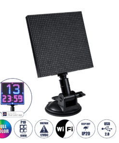 GloboStar® 81501 LED Scrolling Display 32x32 Pixel - Κυλιόμενη Ψηφιακή Πινακίδα / Επιγραφή Μονής Όψης P10 LED SMD DC 5V USB - Λειτουργία μέσω Wi-Fi με Εφαρμογή APP - IP20 - Μ13.2 x Π4 x Υ25cm - Πολύχρωμο RGBW - 1 Χρόνο Εγγύηση