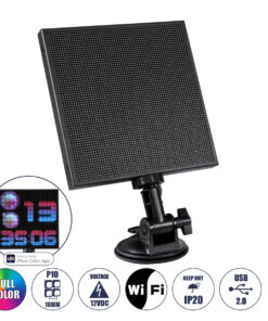 GloboStar® 81502 LED Scrolling Display 64x64 Pixel - Κυλιόμενη Ψηφιακή Πινακίδα / Επιγραφή Μονής Όψης P10 LED SMD DC 5V USB - Λειτουργία μέσω Wi-Fi με Εφαρμογή APP - IP20 - Μ17.5 x Π4 x Υ30.5cm - Πολύχρωμο RGBW - 1 Χρόνο Εγγύηση