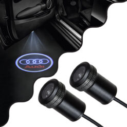 GLOBOSTAR® GHOSTLOGO 81602 Projector Προβολής Μάρκας Αυτοκινήτου "AUDI" LED 2.5W/5W 100lm/200lm 45° DC 12V Αδιάβροχο IP65 Ψυχρό Λευκό 6000K - CREE XHP35 Chip - Μ2.2 x Π3.4 x Υ2.2cm / Q1.9cm - Πακέτο 2 Τεμαχίων - 1 Χρόνο Εγγύηση