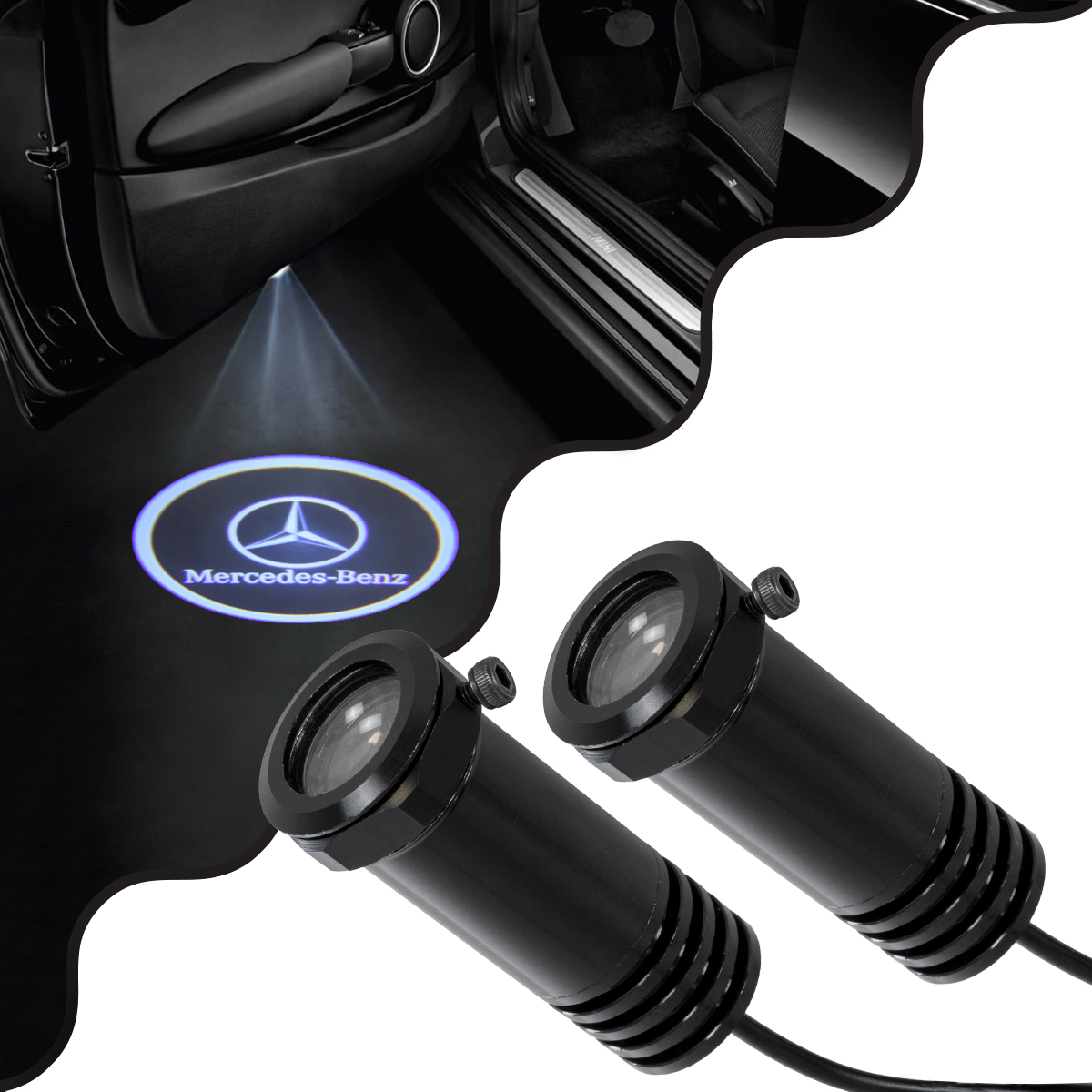 GLOBOSTAR® GHOSTLOGO 81614 Projector Προβολής Μάρκας Αυτοκινήτου “MERCEDES-BENZ” LED 2.5W/5W 100lm/200lm 45° DC 12V Αδιάβροχο IP65 Ψυχρό Λευκό 6000K – CREE XHP35 Chip – Μ2.2 x Π3.4 x Υ2.2cm / Q1.9cm – Πακέτο 2 Τεμαχίων – 1 Χρόνο Εγγύηση