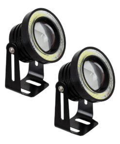 GLOBOSTAR® MOTOFLOOD 81634 Προβολάκι LED 30W/60W 3200lm/6400lm 45° DC 12V Αδιάβροχο IP65 Ψυχρό Λευκό 6000K - CREE COB Chip - Μ8.8 x Π8.8 x Υ7cm - Πακέτο 2 Τεμαχίων - 2 Χρόνια Εγγύηση
