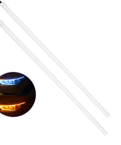 GLOBOSTAR® DRL 81724 Φώτα Ημέρας DRL & Φλας LED 8W/16W 700lm/1400lm 200° DC 12V Αδιάβροχο IP65 Ψυχρό Λευκό 6000K & Πορτοκαλί - Μ45 x Π1.3 x Υ1.3cm - Πακέτο 2 Τεμαχίων - 1 Χρόνο Εγγύηση