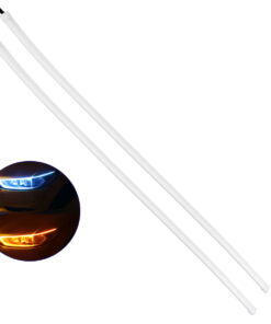 GloboStar® 81725 Σετ 2 ΕΛΑΣΤΙΚΑ - FLEXIBLE DRL + FLASH TURN LIGHT LED CREE COB 60cm 12W 1800lm 360° DC 12V Αδιάβροχα IP65 Πορτοκαλί - Ψυχρό Λευκό 6000K