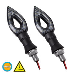 GLOBOSTAR® TURNLIGHT 81752 Φλας Μοτοσυκλέτας LED 1.5W/3W 110lm/220lm 120° DC 12V Αδιάβροχο IP65 Πορτοκαλί - Μ11.1 x Π3 x Υ2.1cm - Πακέτο 2 Τεμαχίων - 1 Χρόνο Εγγύηση