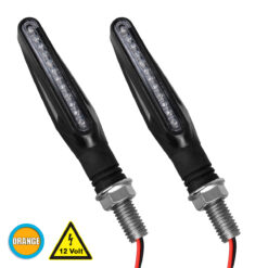 GLOBOSTAR® TURNLIGHT 81753 Φλας Μοτοσυκλέτας LED 1W/2W 110lm/220lm 120° DC 12V Αδιάβροχο IP65 Πορτοκαλί - Μ11 x Π2.3 x Υ1.9cm - Πακέτο 2 Τεμαχίων - 1 Χρόνο Εγγύηση