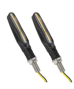 GLOBOSTAR® TURNLIGHT 81754 Φλας Μοτοσυκλέτας LED 1W/2W 110lm/220lm 120° DC 12V Αδιάβροχο IP65 Πορτοκαλί - Μ14 x Π2.3 x Υ1.9cm - Πακέτο 2 Τεμαχίων - 1 Χρόνο Εγγύηση