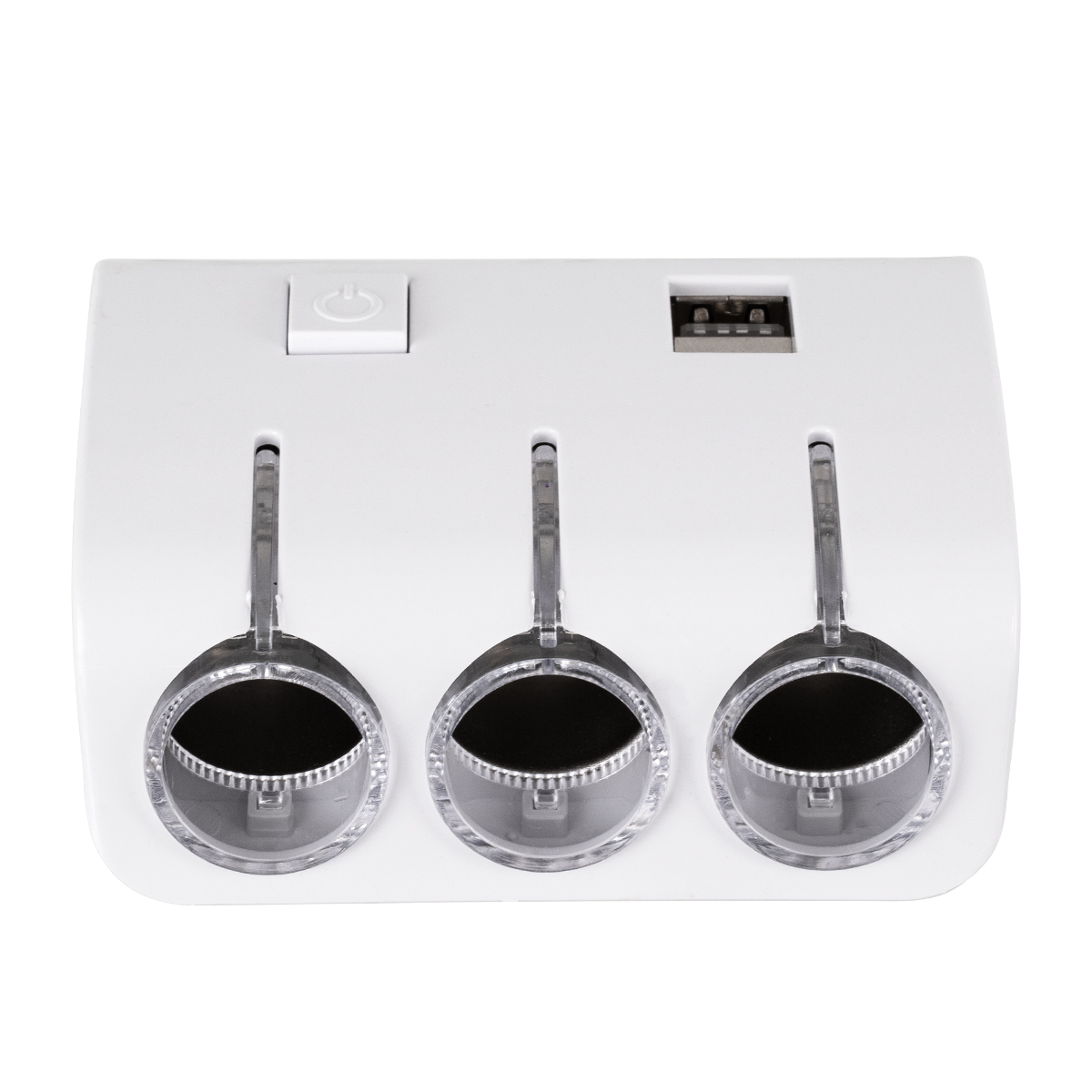 GloboStar® 81807 Πολύπριζο - Φορτιστής Αυτοκινήτου 2 x USB 3.1A & 3 x Θύρες Αναπτήρα Αυτοκινήτου DC 12-24V Max 60W Μαύρο Λευκό - Image 4