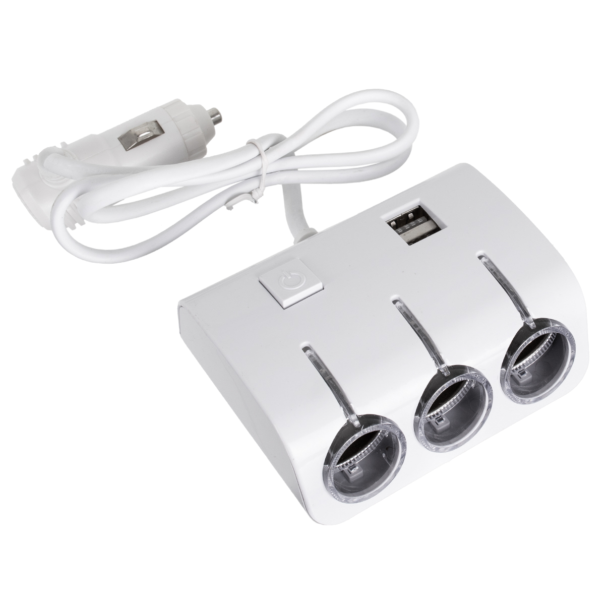 GloboStar® 81807 Πολύπριζο - Φορτιστής Αυτοκινήτου 2 x USB 3.1A & 3 x Θύρες Αναπτήρα Αυτοκινήτου DC 12-24V Max 60W Μαύρο Λευκό - Image 5