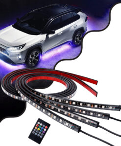 GLOBOSTAR® UNDERBODY 81841 Κιτ Διακοσμητικού Φωτισμού Αυτοκινήτου με IR Ασύρματο Χειριστήριο LED 72W 4320lm 120° DC 12V Αδιάβροχο IP65 Πολύχρωμο RGB - 2 Τεμάχια x Μ90 x Π1.3 x Υ1.3cm & 2 Τεμάχια x Μ120 x Π1.3 x Υ1.3cm - Πακέτο 4 Τεμαχίων - 1 Χρόνο Εγγύηση