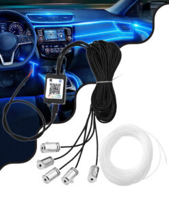 GloboStar® 81843 Car Optic Fiber LED Kit Smart Bluetooth - Φωτισμός Κιτ Οπτικής Ίνας Αυτοκινήτου DC 12V 10W με Smart Bluetooth Controller & Εφαρμογή APP Αδιάβροχο IP65 Πολύχρωμο RGB