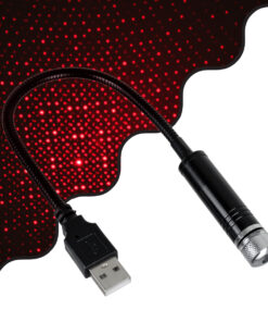 GloboStar® 81846 Διακοσμητικό Φωτιστικό Ειδικών Φωτορυθμικών Εφέ PARTY Disco LASER DC 5V με Καλώδιο Τροφοδοσίας USB Κόκκινο IP20 Μ1.4 x Π1.4 x Υ27cm