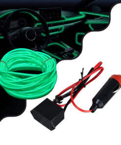 GLOBOSTAR® ELWIRE 82209 Κιτ Διακοσμητικού Φωτισμού Αυτοκινήτου LED 1.2W 84lm 360° DC 12V Αδιάβροχο IP65 Πράσινο - Μ300 x Π1 x Υ0.3cm - 1 Χρόνο Εγγύηση
