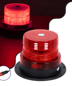 GloboStar® 85150 PRO Series Φάρος Σήμανσης Οχήματος Πυροσβεστικής για Αυτοκίνητα & Φορτηγά STROBE LED 10W DC 12-24V Αδιάβροχος IP65 Κόκκινο