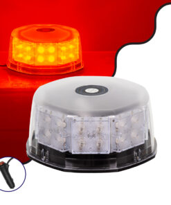 GloboStar® 85162 PRO Series Φάρος Σήμανσης Οχήματος Πυροσβεστικής για Αυτοκίνητα & Φορτηγά 6 Προγραμμάτων Φωτισμού STROBE LED 40W DC 10-30V Αδιάβροχος IP65 Κόκκινο