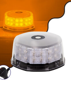 GloboStar® 85165 PRO Series Φάρος Σήμανσης Οχήματος Οδικής Βοήθείας για Αυτοκίνητα & Φορτηγά 6 Προγραμμάτων Φωτισμού STROBE LED 40W DC 10-30V Αδιάβροχος IP65 Πορτοκαλί