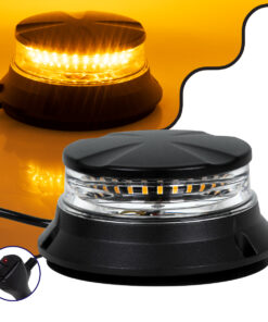 GloboStar® 85171 PRO Series Φάρος Σήμανσης Οχήματος Οδικής Βοήθείας για Αυτοκίνητα & Φορτηγά 6 Προγραμμάτων Φωτισμού STROBE LED SMD 3030 48W DC 10-30V Αδιάβροχος IP66 Πορτοκαλί