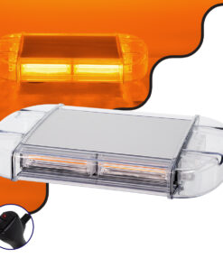 GloboStar® 85177 PRO Series Φάρος Σήμανσης Οχήματος Οδικής Βοήθείας για Αυτοκίνητα & Φορτηγά 6 Προγραμμάτων Φωτισμού STROBE LED COB 60W DC 10-30V Αδιάβροχος IP66 Πορτοκαλί